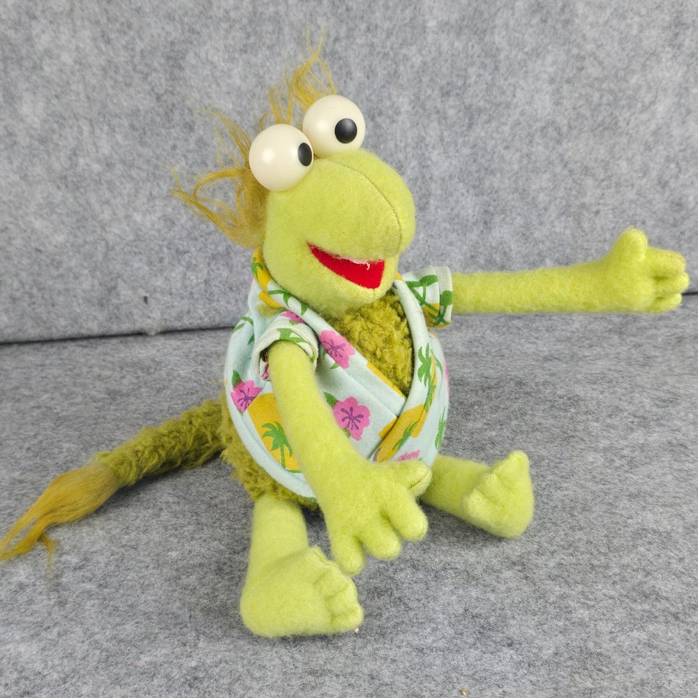 Tomy Fraggle Rock Wembley Plush 14" Green Vintage 1983 Jim Henson Hawaiian Shirt